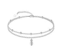 CHIC & ARTSY Womens Fußkettchen 925 Sterling Silber erstellt Opal geschichtet Fußkettchen Armband zierlich Perlen Kette Fußkettchen