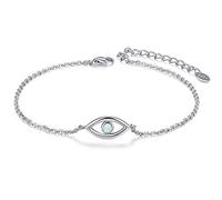CHIC & ARTSY Womens Fußkettchen 925 Sterling Silber erstellt Opal geschichtet Fußkettchen Armband zierlich Perlen Kette Fußkettchen einstellbar 11" beste Freundin Fußkettchen für Frauen