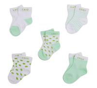 CHIC-CHIC 5 Paare 0-36 Monate Säugling Baby Jungen und Mädchen Unisex Kleinkind Fuß Socken Streifen Tropfen Einfarbig (12-36 Monate, Grün)