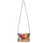 CHIC DIARY Stroh Blumentasche Bunte Strohtasche Kleine Strandtasche Sommer Umhängetasche Schultertasche Crossbody Bag Damen