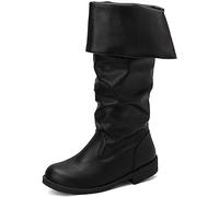 Chic Medival Renaissance Piraten Boot Männer Western Boot Ritter Boot Cosplay Boot(46, Black)