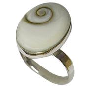 Chic-Net Shivaauge Silberringe oval eingefasst 20 mm Ringe 925er Sterling Silber Shiva Auge Eye Damen Schmuck