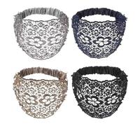 Chic Pearl Headband - Beaded Floral Wrap for Event Travel | Wide Elastic Womens Fashion, Black Light Brown Blue Gray Options, Wedding Party Styling, Holiday Hair Accessory