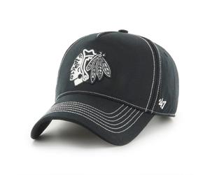 Chicago Blackhawks Contrast Stitch '47 MVP NHL Cap Schwarz - ONE SIZE