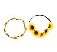 CHICAMPERA 2 Stück Haarreifen mit Sonnenblumen Leichter Blumenkranz Haarschmuck aus Langlebigem Material Damen Stirnband für Hochzeit Strand und Party
