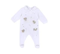 Chicco, Baby Strampler Mädchen, mit bequemer Öffnung am Rücken und Druckknöpfen an den Knien, aus weichem Chenille, maschinenwaschbar, Babykleidung Mädchen 0-24 Monate, Neugeborenen Geschenk Idee