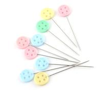 CHICIRIS DIY-Näh-Patchwork-Stecknadeln, Quilt-Werkzeug mit 100 Stück Knöpfen, Fliege, Blume 1 und Blume 2, Feste Positionierungsnadeln für Nähzubehör aus Kunststoff und Edelstahl (Kunststoff +