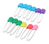 CHICIRIS Windelnadeln in verschiedenen Farben, Sicherheitsverschluss für Stoffwindelnadeln für den Heimgebrauch, robuster Edelstahl mit Kunststoff-Sicherheitsverschlüssen, 12 Stück, verhindert (12