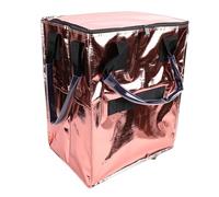 CHICIRIS Zusammenklappbarer Einkaufswagen, Stoff-Einkaufswagen, Tragbare Rolltasche mit Drehbaren Rädern, Ideal für Einkäufe und Wäsche (Roségold)