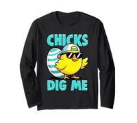 Chicks Dig Me Lustige Osterküken Sonnenbrille Baseball Cap Langarmshirt