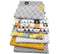 Chickwin 8 Stück Stoffe zum Nähen Patchwork Stoffreste zum Nähen Quilten DIY Dekoration Basteln Handwerken Reine Baumwolle Stoff Bedruckte Mustern Stoffpakete (Tier B,20x25cm)