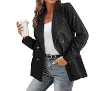 Chickwin Damen Blazer Elegant Business Anzüge Mode Slim Fit Langarm Cord Jacke Sportlich in Fashion Business Revers Geschäft Büro OL Freizeit Mantel
