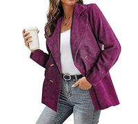 Chickwin Damen Blazer Elegant Business Anzüge Mode Slim Fit Langarm Cord Jacke Sportlich in Fashion Business Revers Geschäft Büro OL Freizeit Mantel