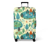 Chickwin Elastische kofferhülle, Kofferschutzhülle Passend für 18-32 Zoll Koffer Schutzhülle Reise Waschbare Staubdichte Kofferüberzug Drucken Trolley Kofferschutz (Wald,S)