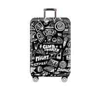 Chickwin Elastische kofferhülle, Kofferschutzhülle Passend für 18-32 Zoll Koffer Schutzhülle Reise Waschbare Staubdichte Kofferüberzug Motive Trolley Kofferschutz (Graffiti,M(22-24in))