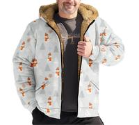 Chickwin Weihnachten Stil Herren Warme Jacke Winter Herbst Übergangsjacke Winterjacke Männer Jacken Mantel mit Kapuze für Outdoor Snowboard Wandern Fahrrad Training Arbeits