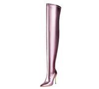 CHICMARK Damen Overknee Stiletto Stiefel Elegant 11cm Absatz für Abend & Party (Lila, 45 EU)