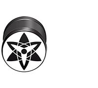 CHICNET Damen Herren Fake Plug Piercing Ohrstecker Ohrring aus Edelstahl in schwarz Silber, Schraubverschluss, 10mm rund, 6mm lang, 1.2mm Stift, Viking Celtic Nordic Turbine