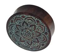 CHICNET Holz Plug Tunnel Ohrschmuck mit Mandala Gravur Unisex Piercing Dehner Einzelstück Double Flared Größen 4 mm bis 45 mm Leicht Organisch Preis pro Stück 18 mm