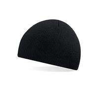 Chico Basic Beanie Winter Ganzjahres Strick Mütze (Schwarz)