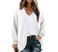 Chicrise Strickjacke Damen Lange Leichte Strickmantel Elegant Dünne Cardigan 2025 Generisch Kuscheliger Weiß Klein 34-36 S