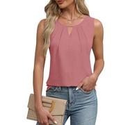 Chicrise Top Damen Sommer Tank Oberteile V Ausschnitt 2025 Comma Bluse Elegant Rose Groß 42-44