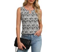 Chicrise Top Damen Sommer Tank Oberteile V Ausschnitt 2026 Comma Bluse Elegant WeißePaisley X Groß 46-48