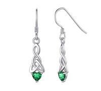 ChicSilver 925 Silber Tropfen Keltischer Knot Ohrring May simuliert smaragd königliche grüne steine ohrstecker winzige birthstone ohrringe für mädchen