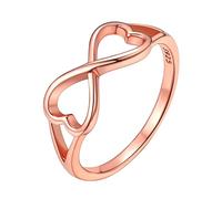 ChicSilver Damen Silberring in Ringgröße 65 Infinity Herz Unendlichkeit Symbol Fingerring Promise Ehering Midi Fingerring mit Geschenkebox für Valentinstag Weihnachten