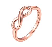 ChicSilver Rosegold Fingerring für Damen Mädchen Infinity Unendlichkeit Ring in Ringgröße 48 Trauring Freundschaftsring Verlorbungsring mit Geschenkebox für Valentinstag Hochzeit