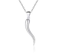 ChicSilver Silber Damen Halskette mit Charm Italienischer Horn Anhänger aus 925 Sterling Silber Charm Italienischer Horn Glücksbringer, Süße Geschenk für Mutter Tochter …