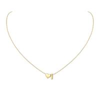 ChicSilver Silber Kette für Damen, 925 Buchstabe Halskette Gold mit Herz, Kleine Herz Kette mit Letter I Anhänger Gold, Herz Modeschmuck für Valentinstag Muttertag