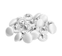 CHICTRY 20 x Knöpfe Stoff Bezogen Stoffknöpfe Set Vintage 10mm Metallknöpfe Rund Mini Ösenknopf mit Öse Hochzeit Kleidung