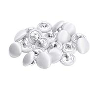 CHICTRY 20 x Knöpfe Stoff Bezogen Stoffknöpfe Set Vintage 10mm Metallknöpfe Rund Mini Ösenknopf mit Öse Hochzeit Kleidung