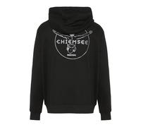 Kapuzensweatshirt CHIEMSEE, Herren, Gr. XL (56/58), schwarz, 80% Baumwolle, 20% Polyester, unifarben, regular fit, ohne Ausschnitt, Rippbündchen, Sweatshirts, - mit großem Rückenprint (82391743-XL) sc