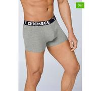 CHIEMSEE Herren Boxershorts, 3er Pack - Shorts, Logobund, einfarbig Grau L
