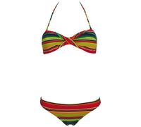 Chiemsee Damen Bandeau Bikini Badeanzug Tankini Ebony, Stripe Mint, XL, 1060708