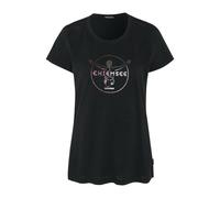 CHIEMSEE Damen T-Shirt - Taormina, Shirt, Baumwolle, Rundhals, Logo, kurz, einfarbig XS Schwarz