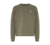 Chiemsee Sweater im Basic-Look mit Logo-Motiv, grün, L Dusty Olive