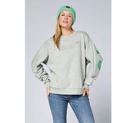 Sweatshirt CHIEMSEE, Damen, Gr. S (36), neutral gray melange, 90% Baumwolle, 10% Viskose, Rundhals, Sweatshirts Sweatshirt (35917510-S) neutral gray melange