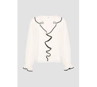 Chiffon-Bluse mit Rüschen-Besatz 42 creme 2158586.0200.42