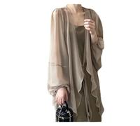 Chiffon Bolero Chiffon Sonnenschutz Strickjacken frauen Neue Sommer Dünne Schals Taste Smock Solide für Damen(Khaki,L)