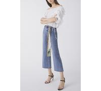 Chiffon-Hemd mit Rüschen Weiß S