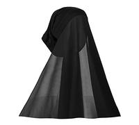 Chiffon Instant Hijab für Frauen muslimischer Unterschal, Schlauchkappe mit Schleier, modisch, Islam, einfarbig, Kopftuch, Turban Wrap, Schlauchschal, schwarz, Einheitsgröße