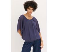 Chiffonbluse BONPRIX "Chiffonbluse mit Untertop", Damen, Gr. 50, indigo, Web, Obermaterial: 100% Polyester. Futter: 100% Viskose, oversize, Blusen Chiffonbluse, Oversize-Passform, für festliche Anläss