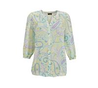 Chiffonbluse GOLDNER "Druckbluse mit Paisley-Muster", Damen, Gr. 44, gelb (gelb, gemustert), Obermaterial: 100% Viskose CV., figurumspielend, weit Gummibund, Blusen Chiffonbluse, Schulterpasse vorne u