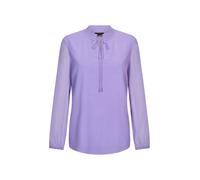 Chiffonbluse GOLDNER "Kurzgröße Elegante Jersey-Bluse mit Rundhals", Damen, Gr. 25, lila (flieder), Obermaterial: 100% Polyester PES., Modisch, figurumspielend, Gummibündchen, Blusen Chiffonbluse, Gum