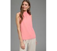 Chiffonbluse LAURA SCOTT, Damen, Gr. 34, coralle, Chiffon, Obermaterial: 100% Polyester. Futter: 100% Polyester, unifarben, figurumspielend hüftlang, hoch geschlossener Ausschnitt, Blusen Chiffonbluse