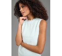 Chiffonbluse LAURA SCOTT, Damen, Gr. 38, eisblau, Chiffon, Obermaterial: 95% Viskose, 5% Elasthan. Bluseneinsatz: 100% Polyester, gepunktet, figurbetont hüftbedeckend, hoch geschlossener Ausschnitt, B