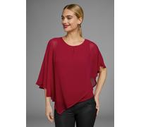 Chiffonbluse LAURA SCOTT, Damen, Gr. 38, rot, Web, Obermaterial: 100% Polyester. Top: 95% Viskose, 5% Elasthan, unifarben, bequem hüftlang, Rundhals, Blusen Chiffonbluse, für festliche Anlässe (370103